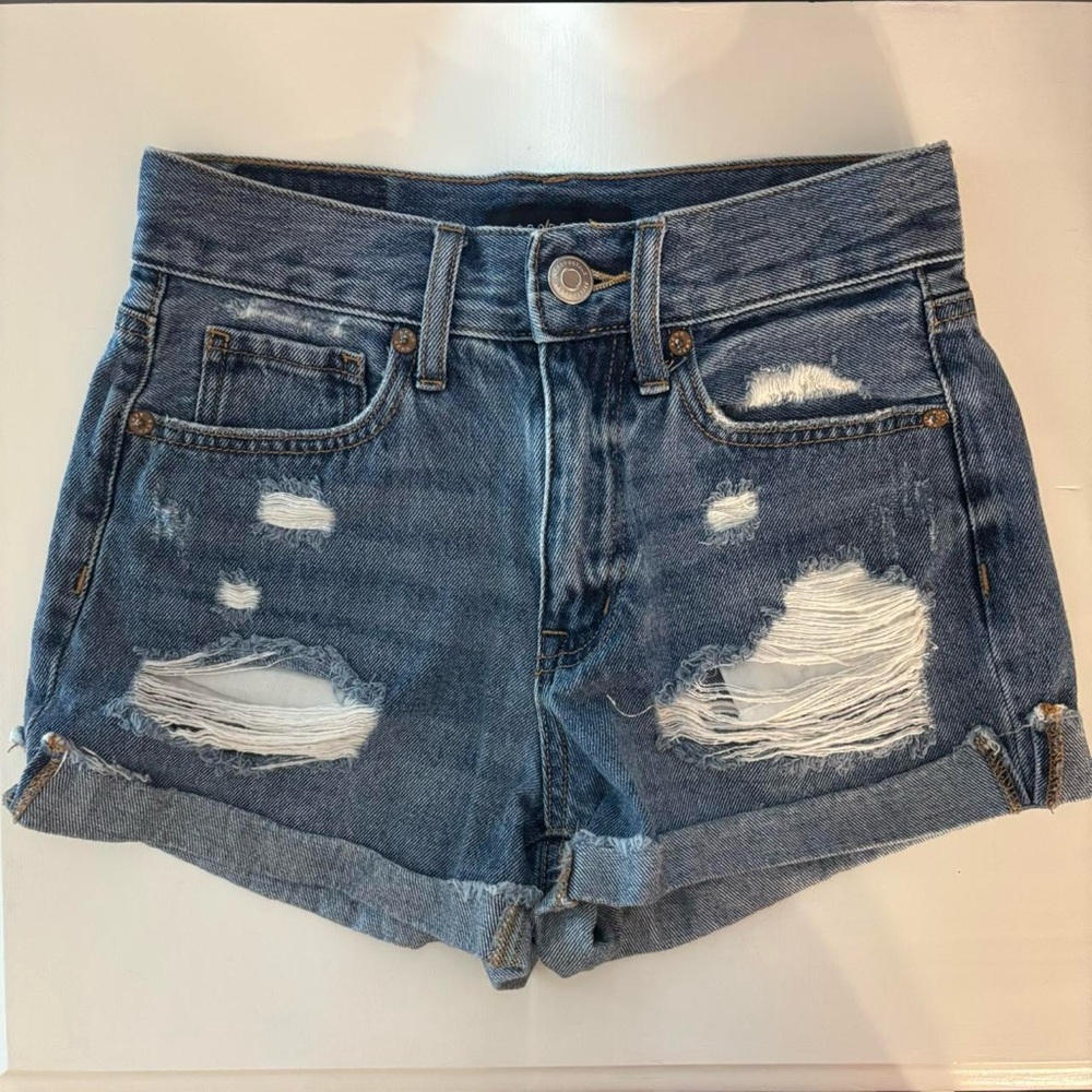 Aeropostale Blue Distressed Jean Shorts